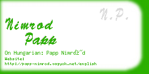 nimrod papp business card